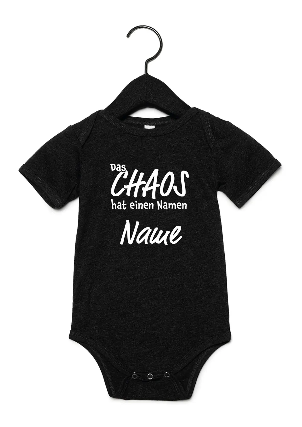 Baby Body - CHAOS - schwarz mit weißem Druck