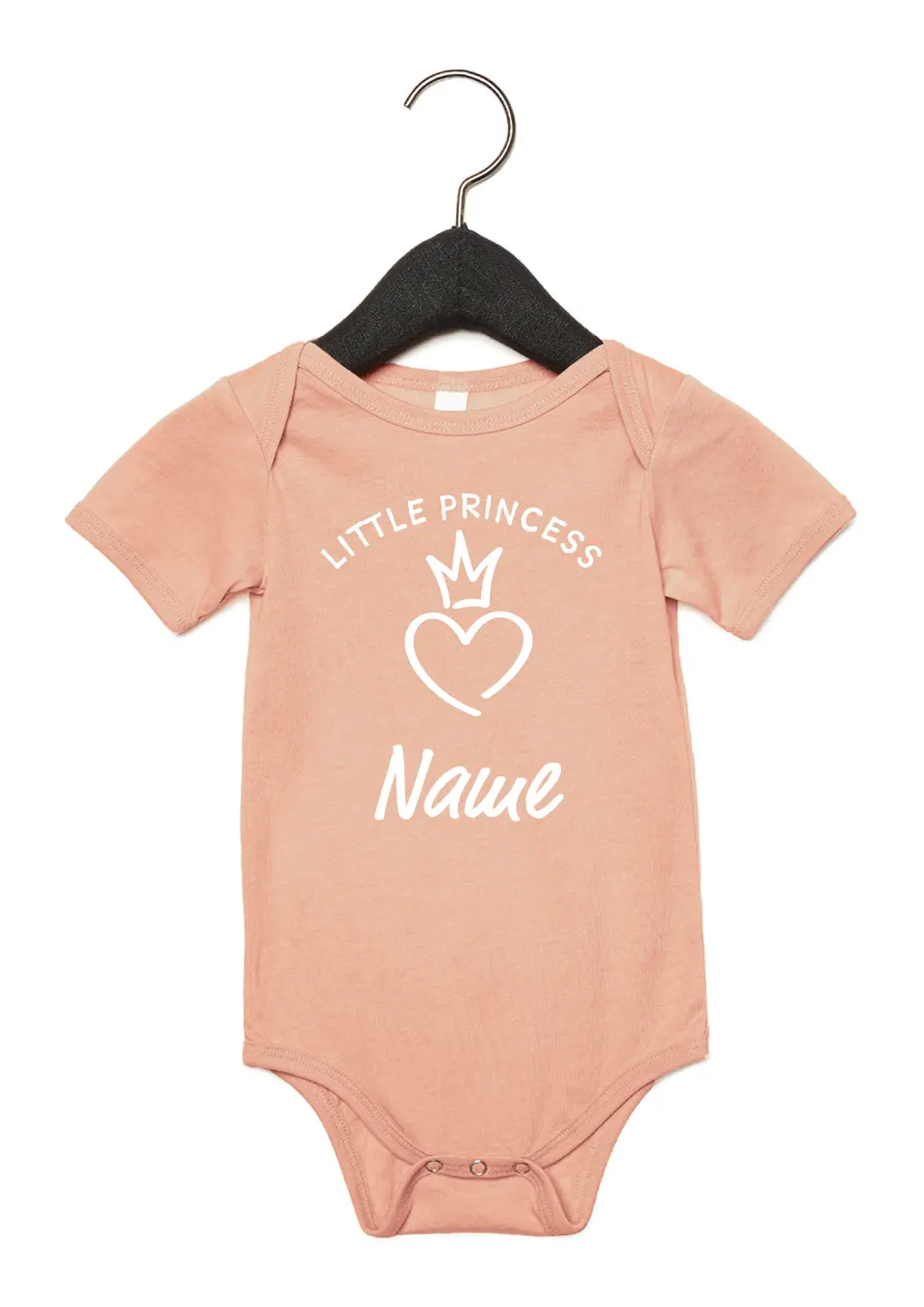 Baby Body - Princess - pfirsich mit weißem Druck