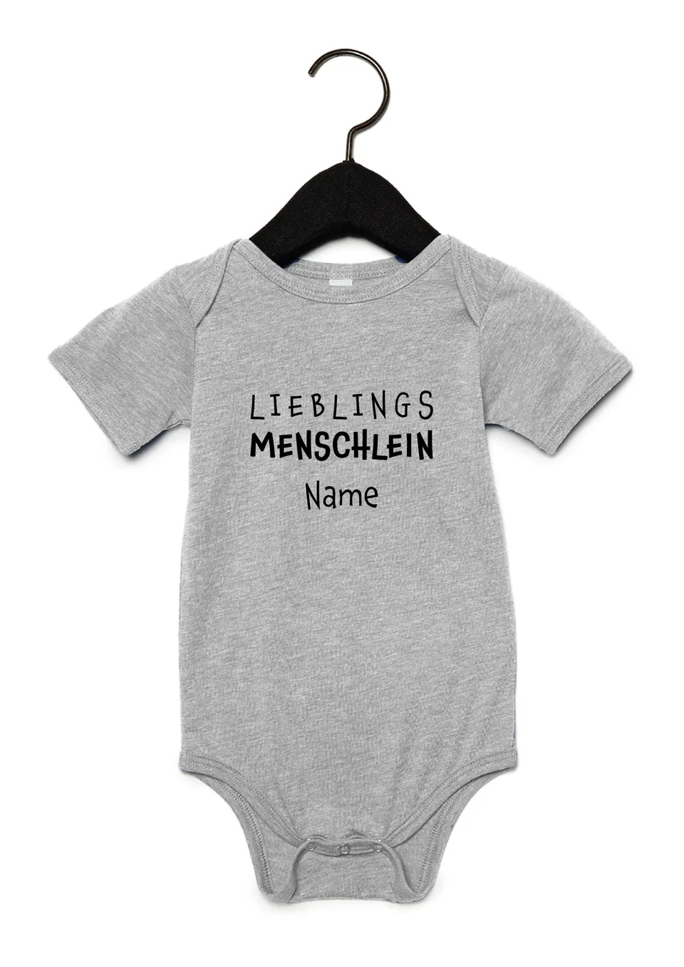 Baby Body - LIEBLING - grau mit schwarzem Druck