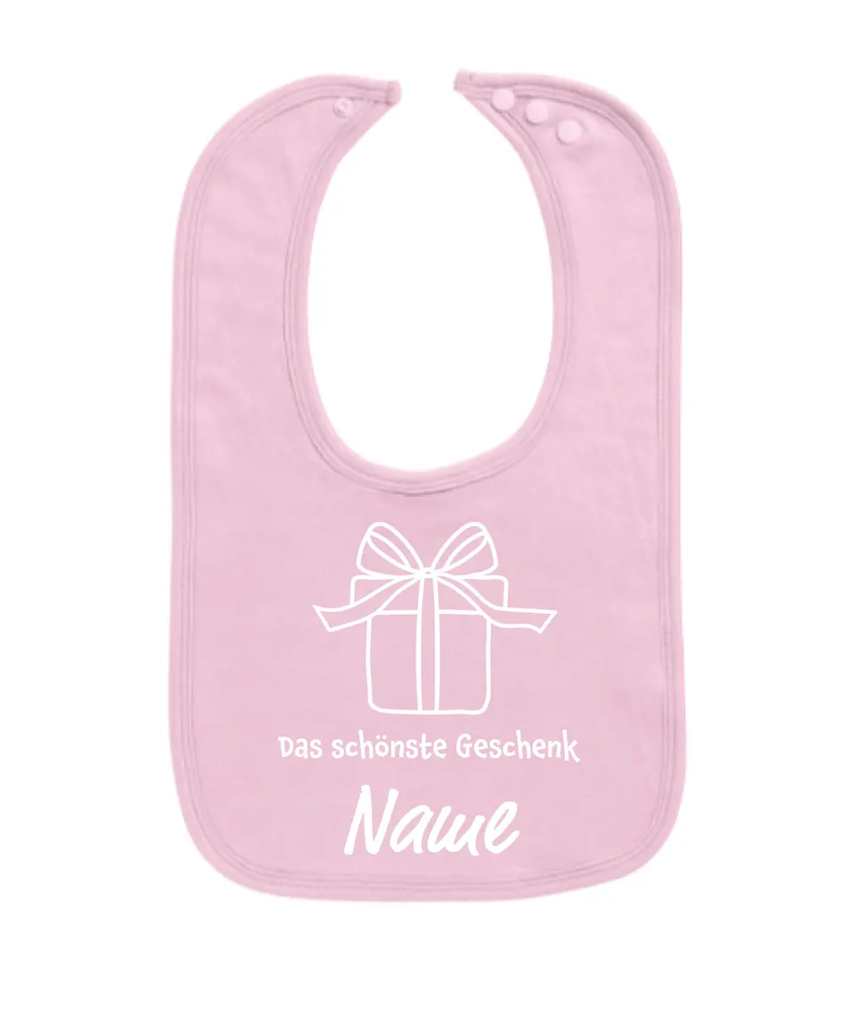 Babylätzchen - GESCHENK - rosa mit weißem Druck