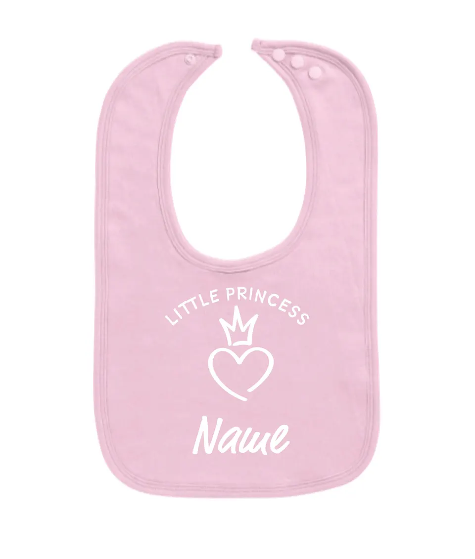 Babylätzchen - PRINCESS - rosa mit weißem Druck