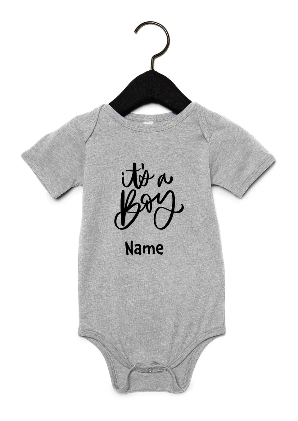Baby Body - BOY - grau mit schwarzem Druck